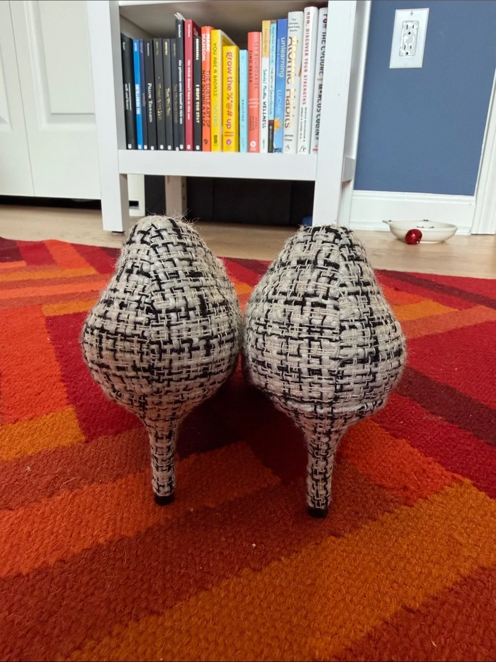 Charles David Black & White Tweed Pointed Toe Pumps